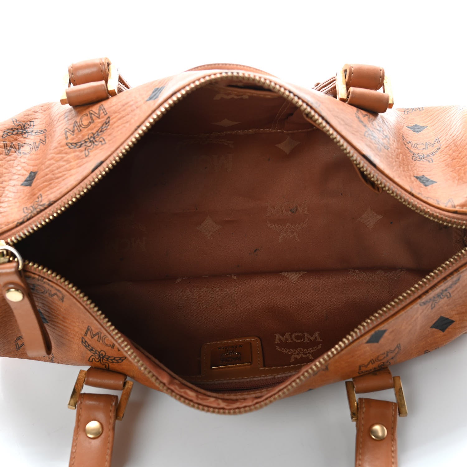 MCM Visetos Essential Barrel Bag Cognac 4 of 6