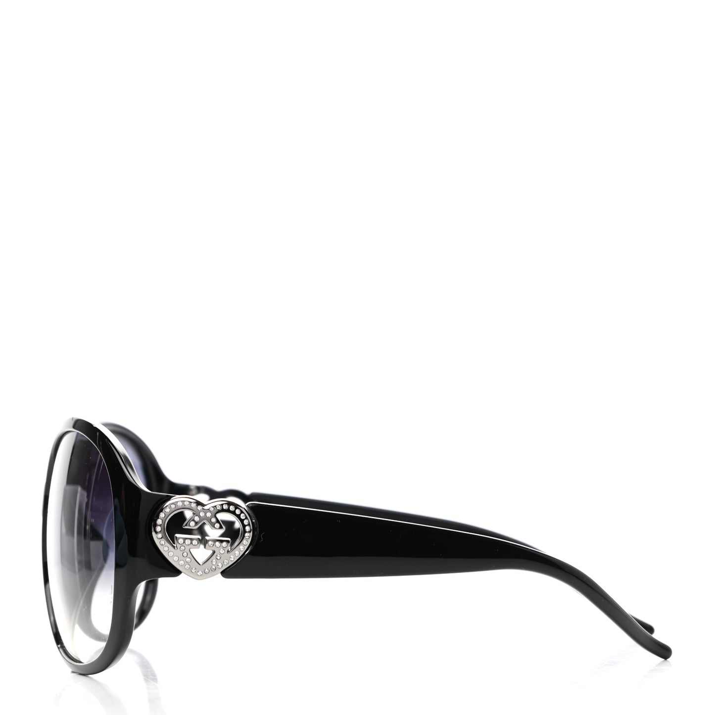 Round Frame Heart Sunglasses GG3530 Black