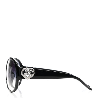 Gucci Round Frame Heart Sunglasses GG3530 Black 3 of 7