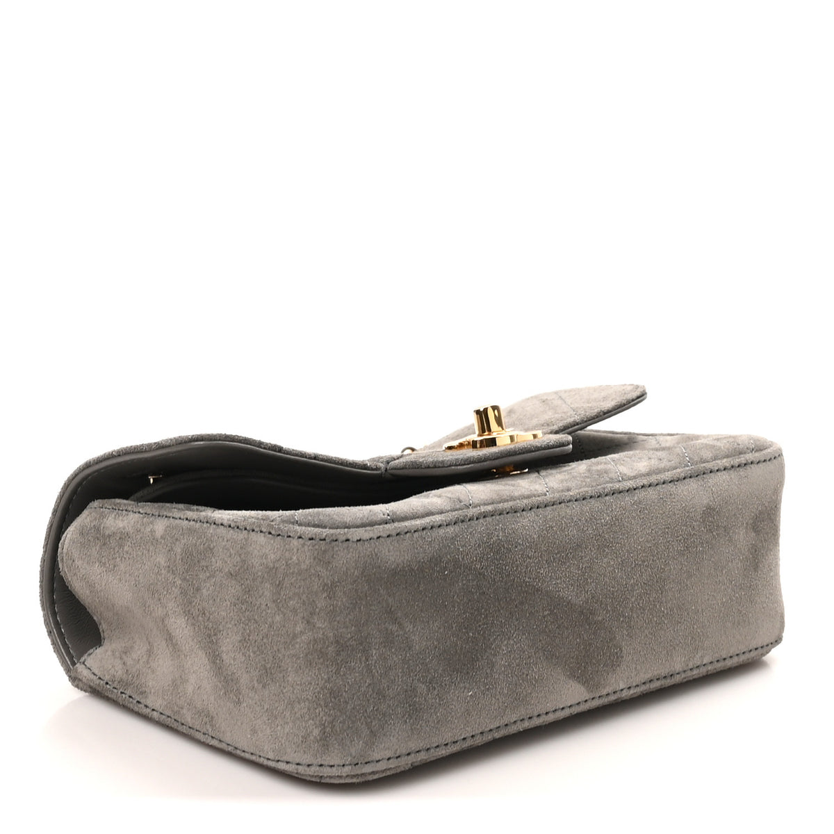 Suede Calfskin Mini Souplissimo Flap Dark Grey