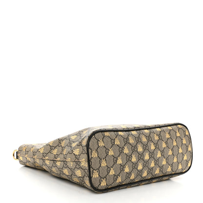 Gucci Soft GG Supreme Monogram Bees Small Crossbody Tote Beige Oro Black 4 of 11
