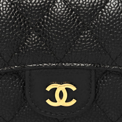 Chanel Caviar Quilted Flap Card Holder Wallet Black 9 of 9