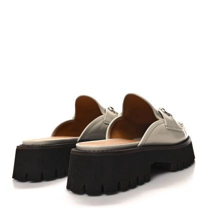 Gucci Cordovan Lux Horsebit Platform Mules 37.5 Mystic White 4 of 10