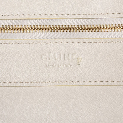 Celine Lambskin Horizontal Bi-Cabas White Black 6 of 7