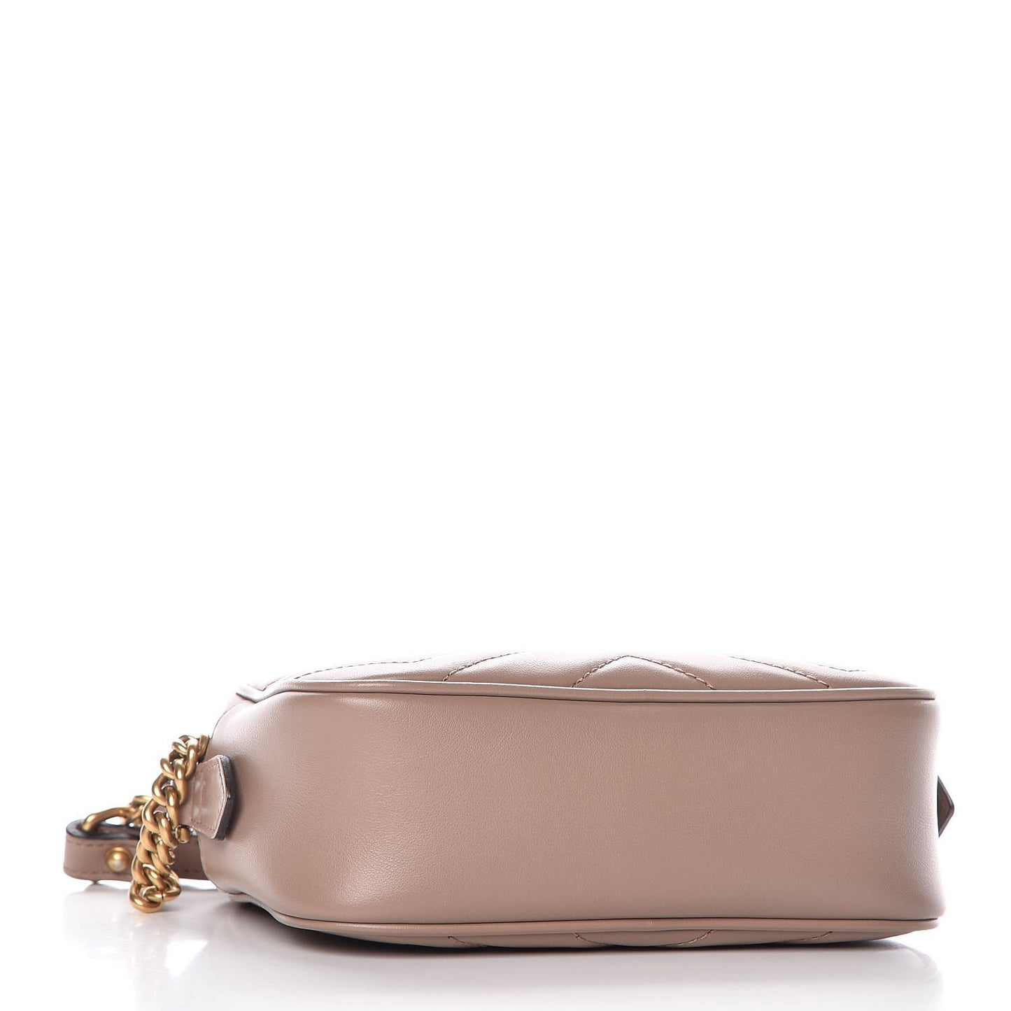 Calfskin Matelasse Mini GG Marmont Chain Shoulder Bag Nude