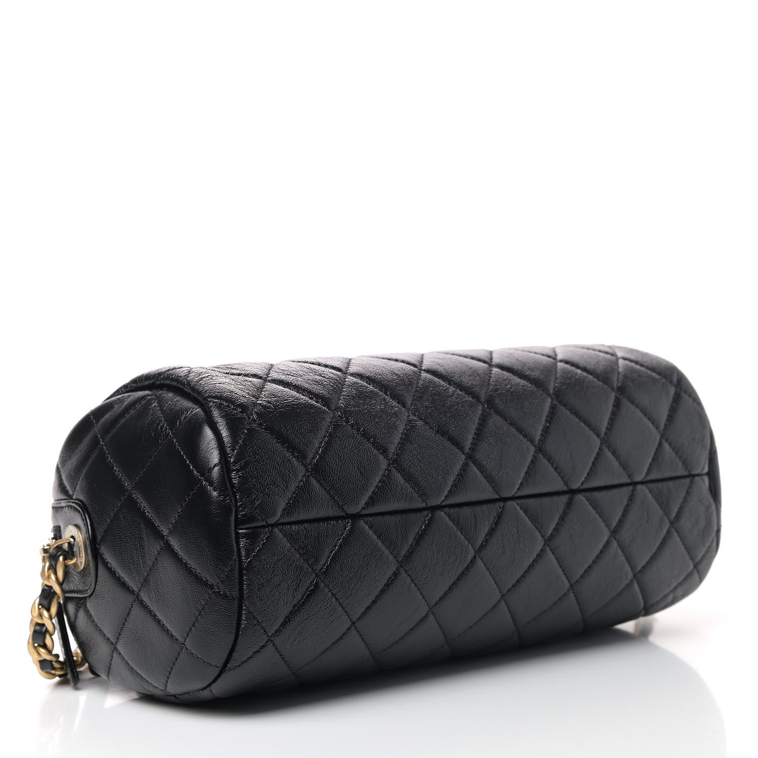 Chanel Shiny Lambskin Quilted Fashion Therapy Bowling Bag Black 3 of 5