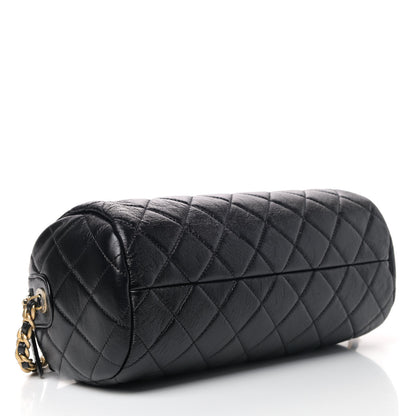 Chanel Shiny Lambskin Quilted Fashion Therapy Bowling Bag Black 3 of 5
