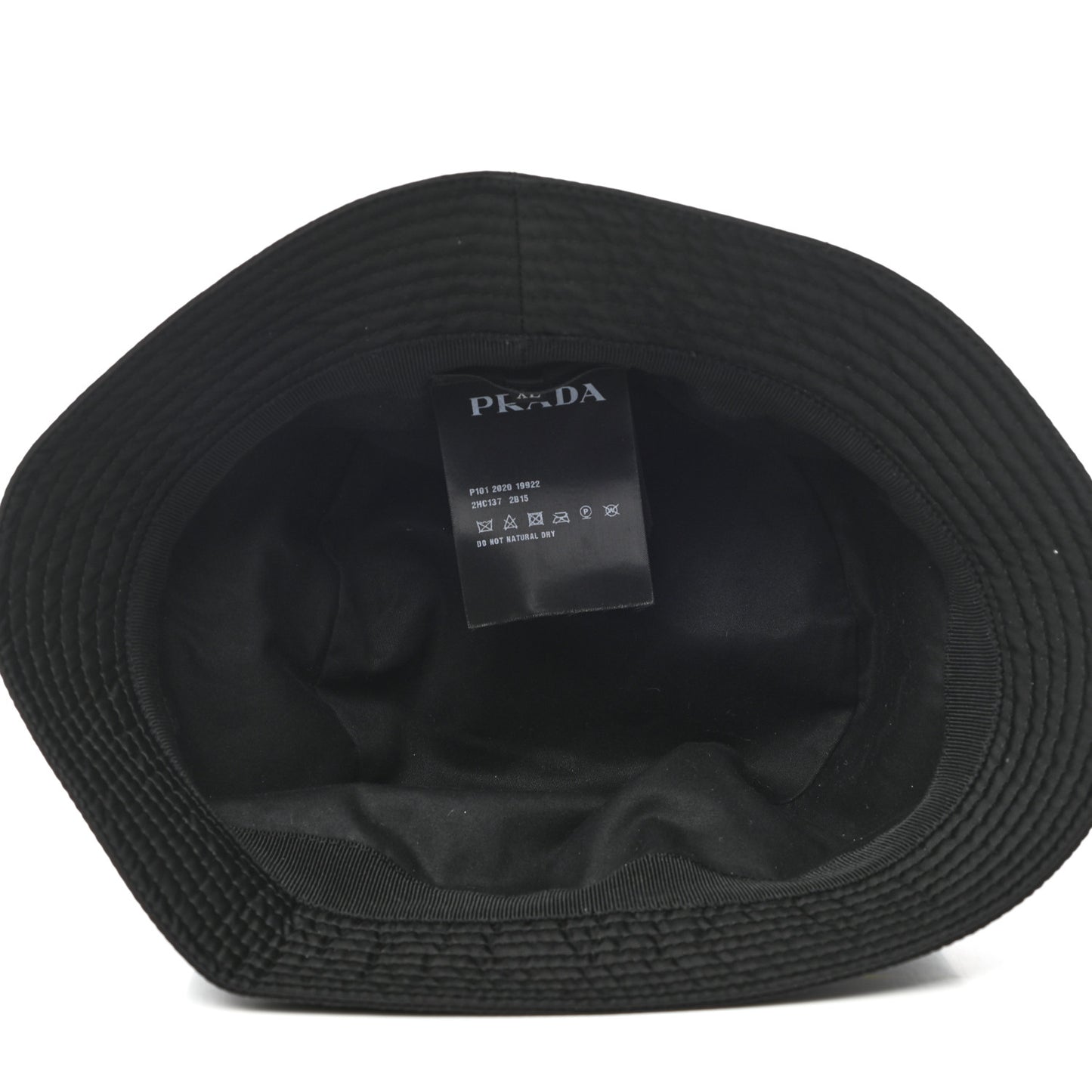 Tessuto Nylon Metal Triangle Logo Mens Bucket Hat XL Black