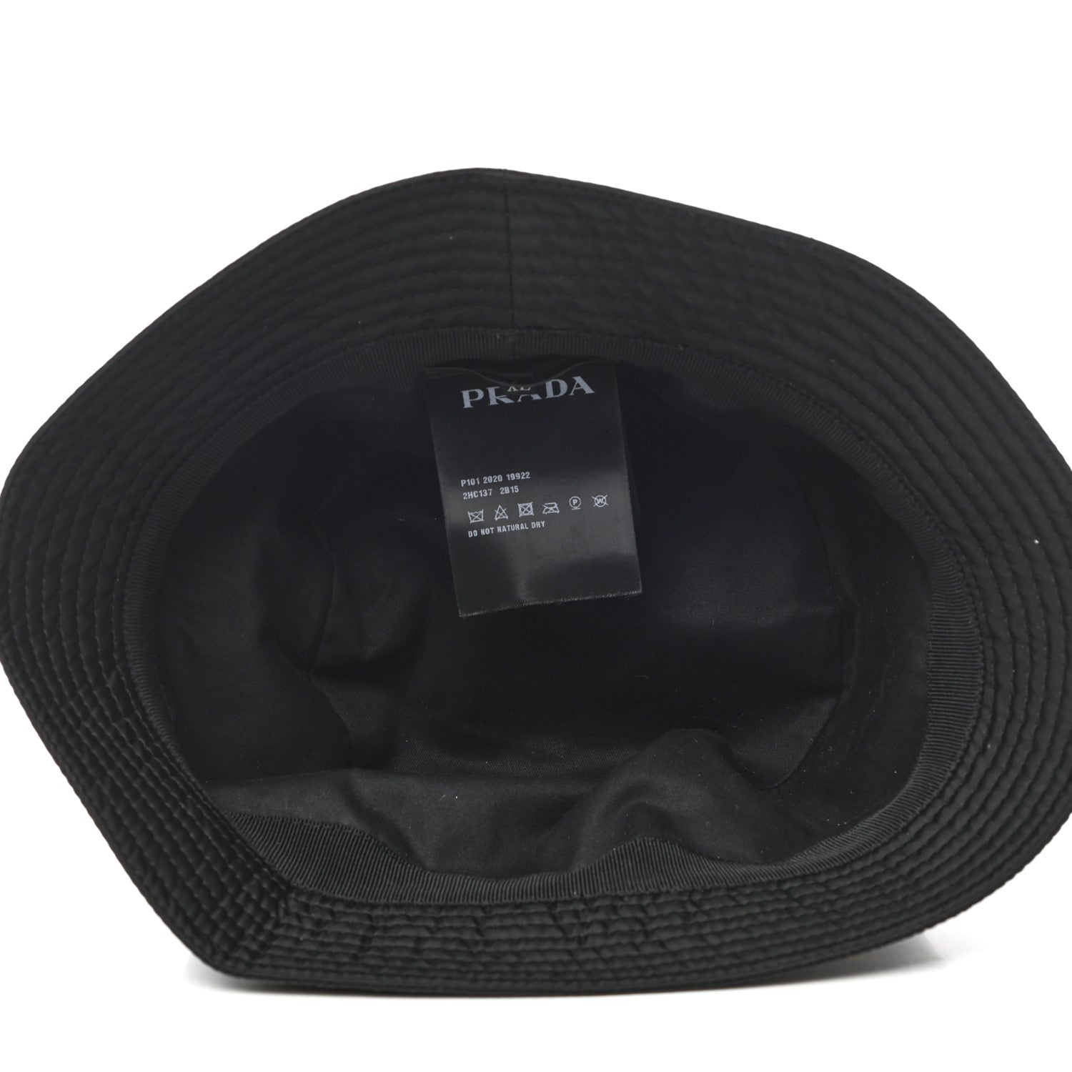 Prada Tessuto Nylon Metal Triangle Logo Mens Bucket Hat XL Black 7 of 8