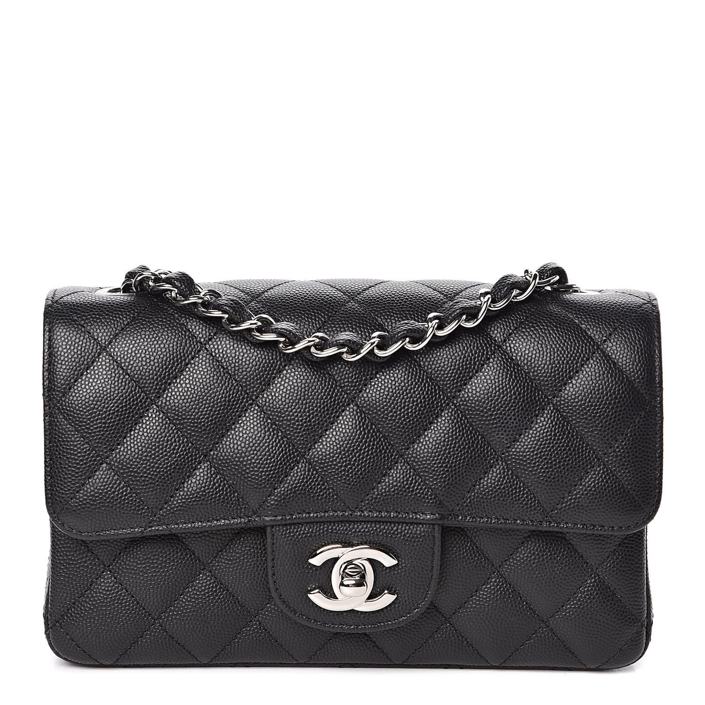 Caviar Quilted Mini Rectangular Flap Black
