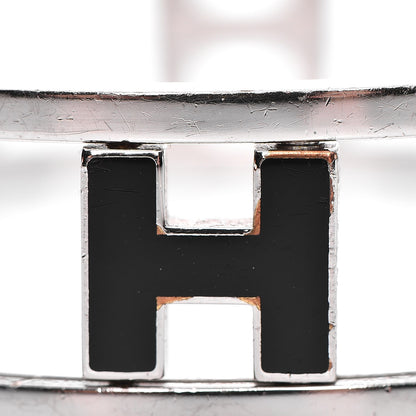 Hermes Palladium Enamel Reversible H Bracelet 5 of 6