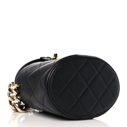 Chanel Lambskin Resin Elegant Chain Vanity Case Black 4 of 9