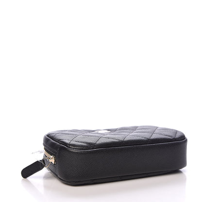 Chanel Caviar Quilted Small Curvy Pouch Cosmetic Case Black 4 of 8