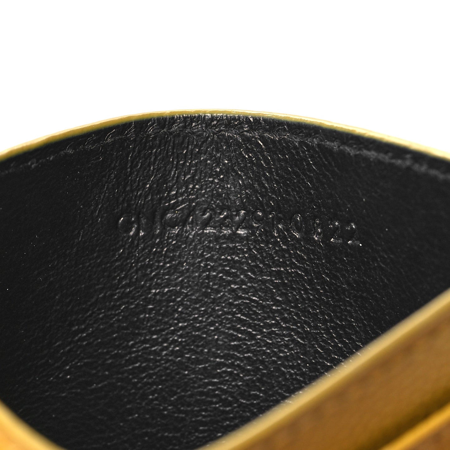 Grain De Poudre Matelasse Chevron Monogram Credit Card Case Light Chartreuse
