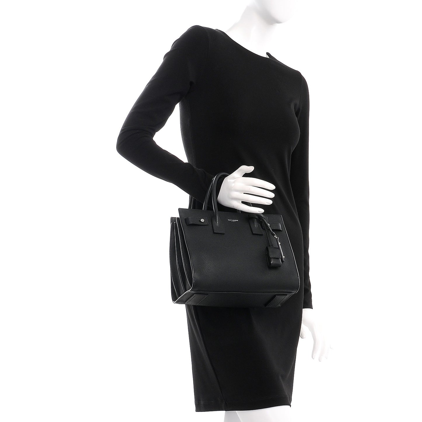 Grained Calfskin Baby Supple Sac De Jour Black