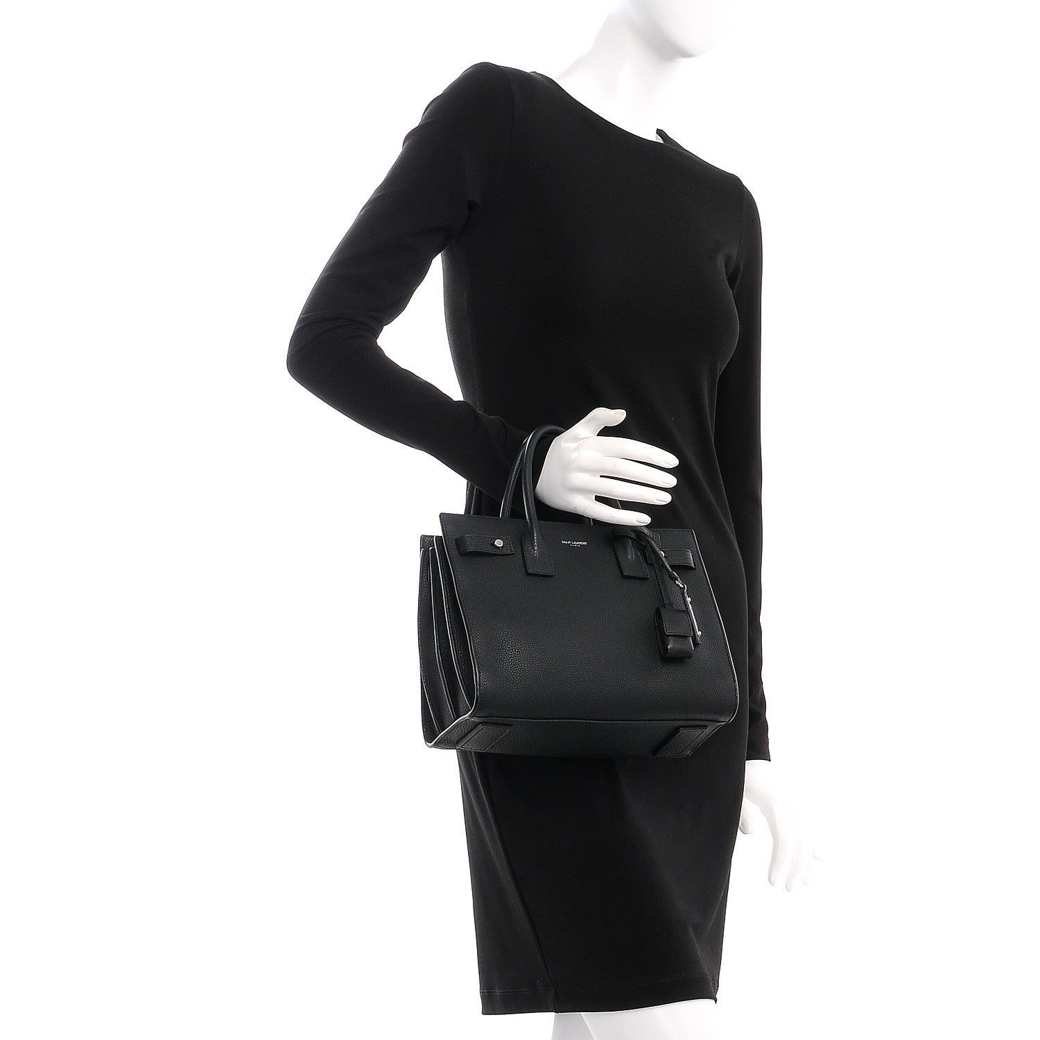 Saint Laurent Grained Calfskin Baby Supple Sac De Jour Black 3 of 8