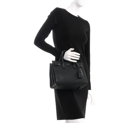 Saint Laurent Grained Calfskin Baby Supple Sac De Jour Black 3 of 8