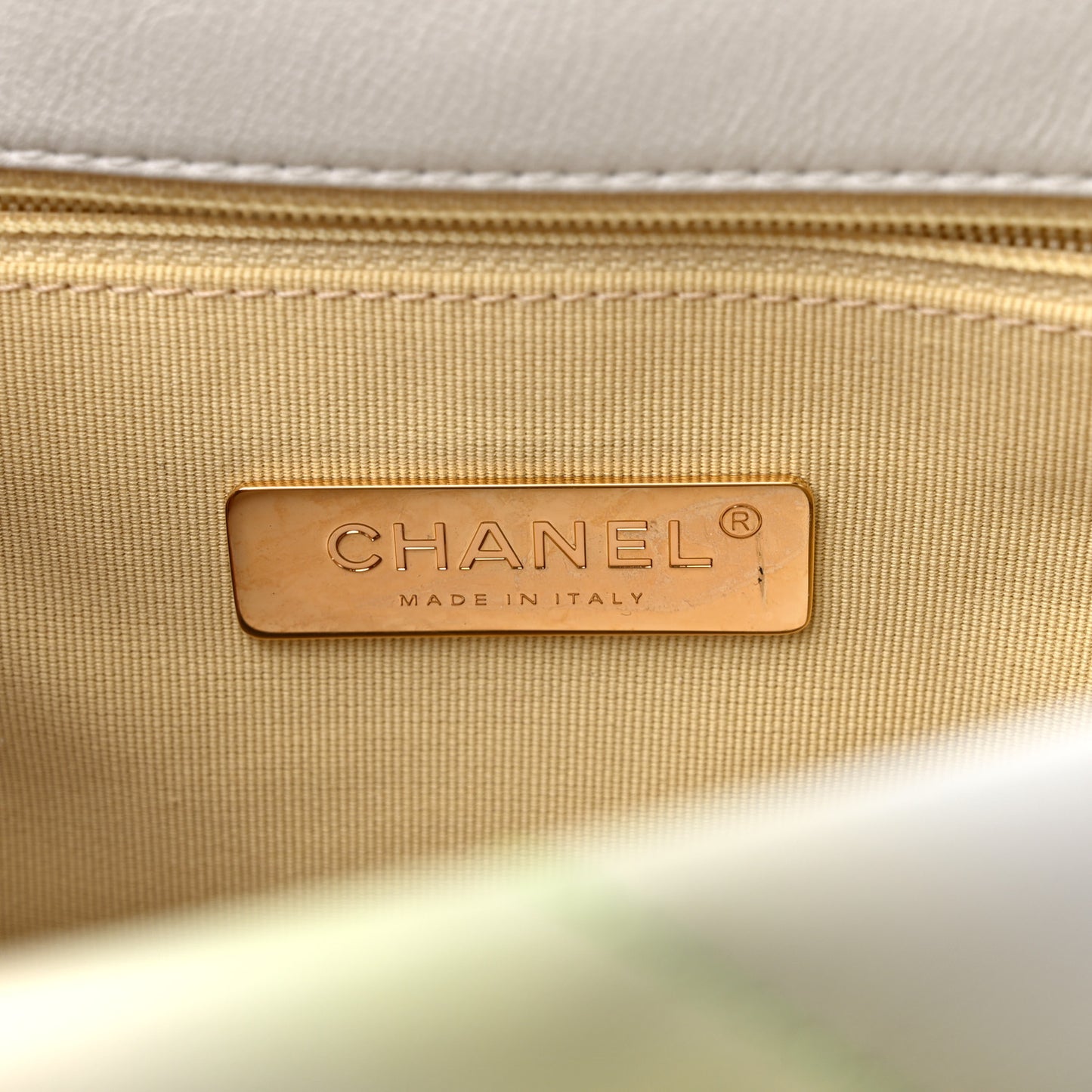 Printed Goatskin Quilted Medium Chanel 19 Flap White Multicolor