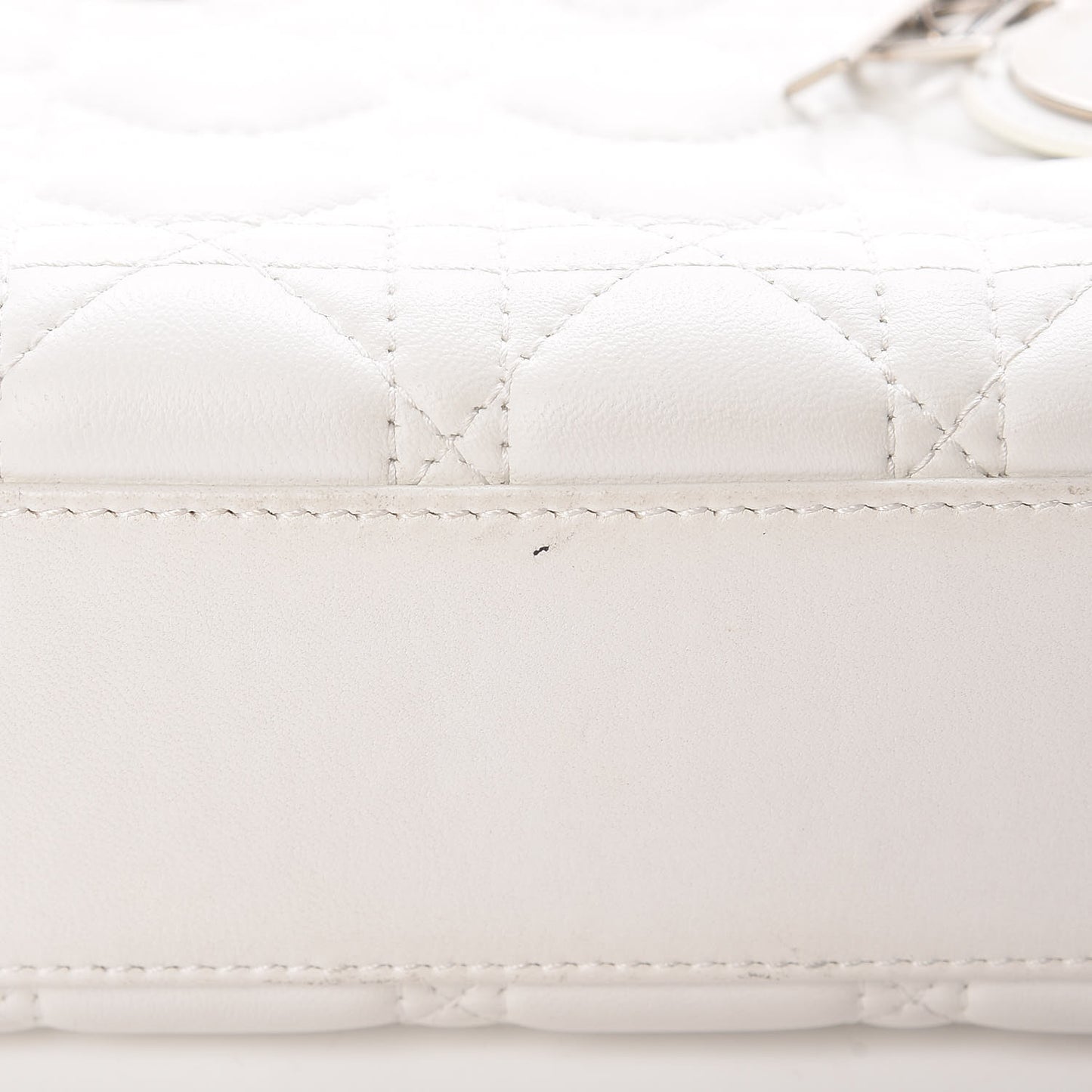 Lambskin Cannage Mini Lady Dior White