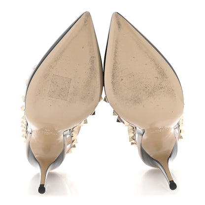 Valentino Garavani Patent Nappa Rockstud Ankle Strap 100mm Pumps 36 Black Poudre 6 of 8