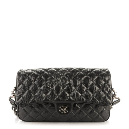 Chanel Crumpled Calfskin Quilted Medium Casual Rock Flap Black 1 of 8