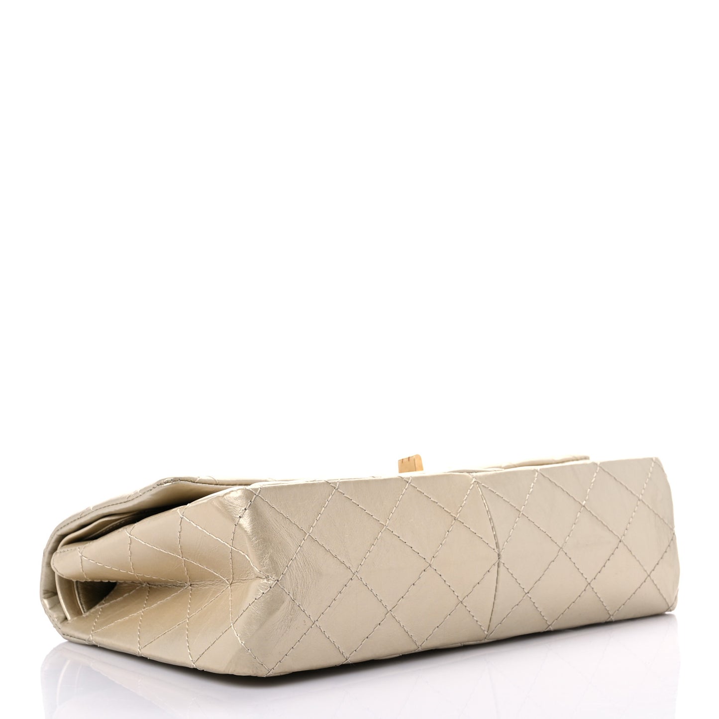 Metallic Aged Calfskin Quilted 2.55 Reissue 226 Flap Pale Gold
