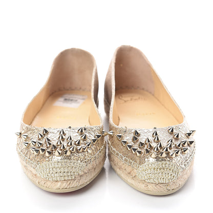 Christian Louboutin Glitter Aliochette Espadrilles 36 Platine Light Gold 2 of 7