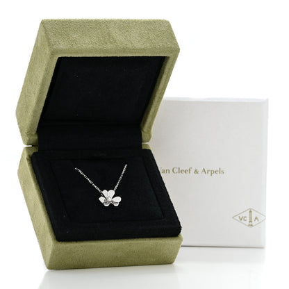 Van Cleef & Arpels 18K White Gold Diamond Mini Frivole Pendant Necklace 6 of 6