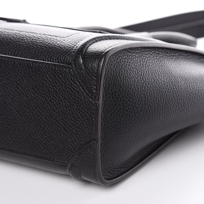 Celine Drummed Calfskin Nano Luggage Black 10 of 11