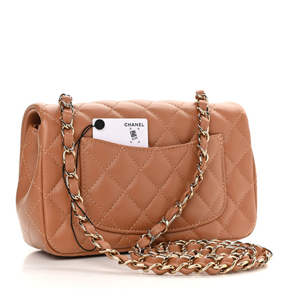 Chanel Lambskin Quilted Mini Rectangular Flap Brown 3 of 11