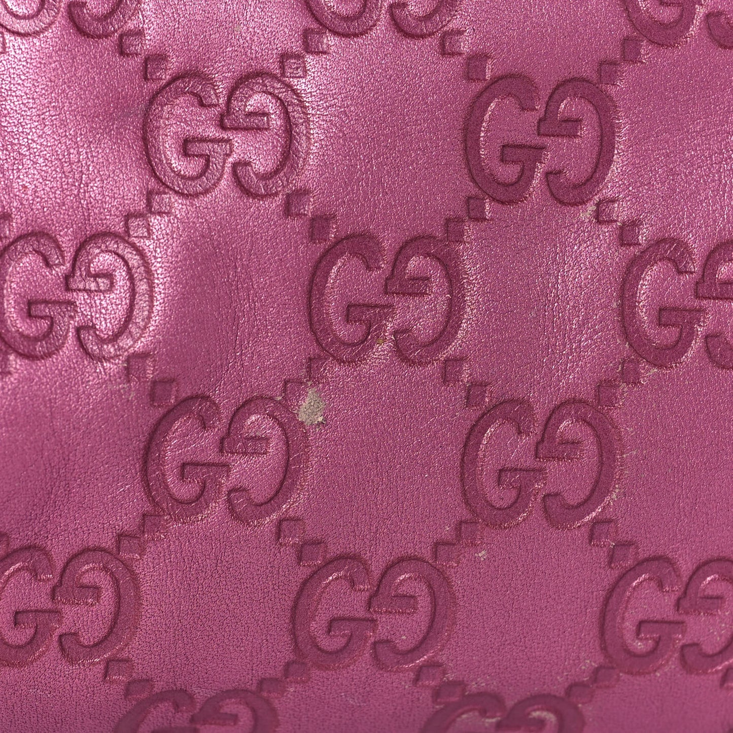 Metallic Soft Guccissima Large Heart Bit Charm Top Handle Tote Fresia Rose