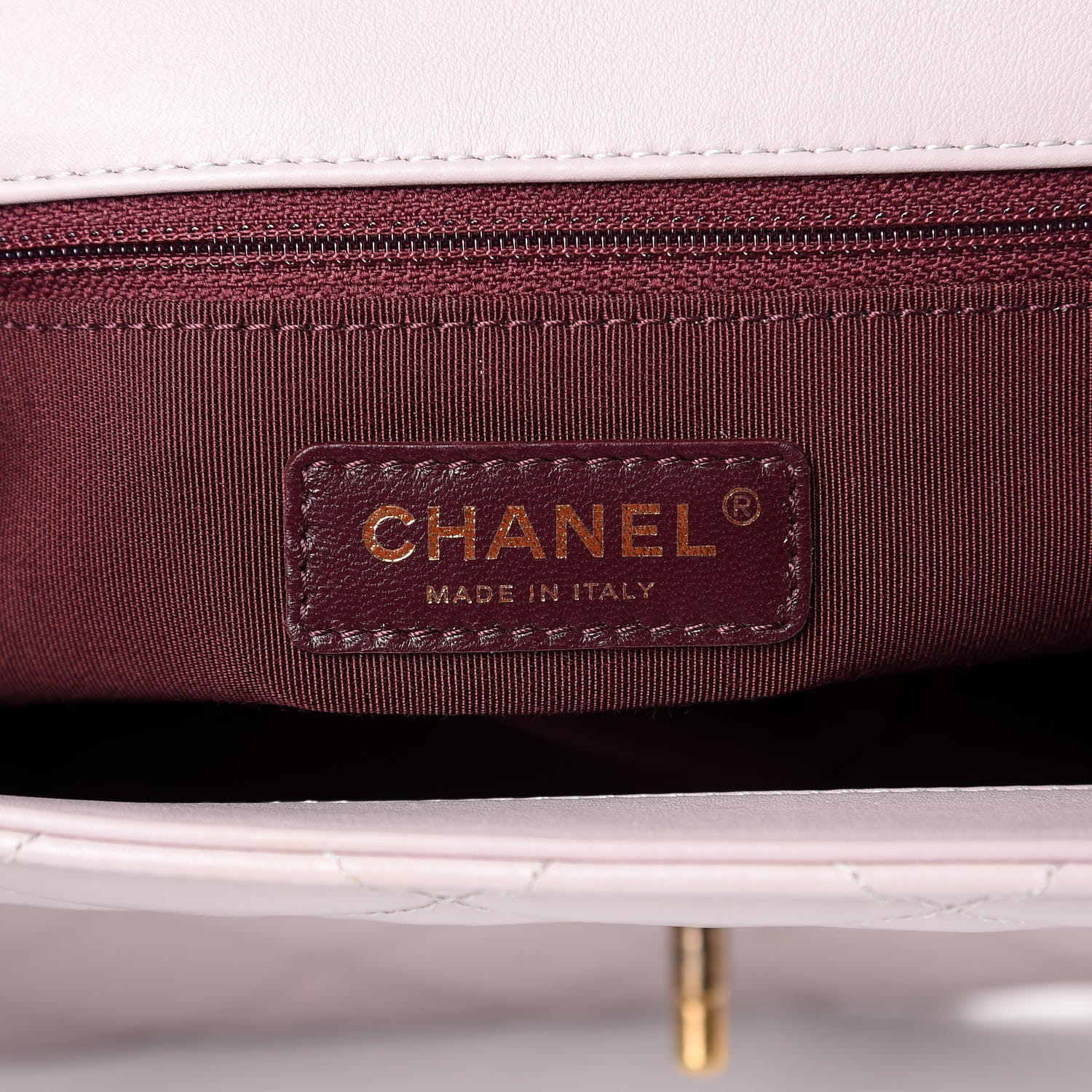 Chanel Glazed Calfskin Quilted Medium Gold Bar Top Handle Flap Light Pink 6 of 11