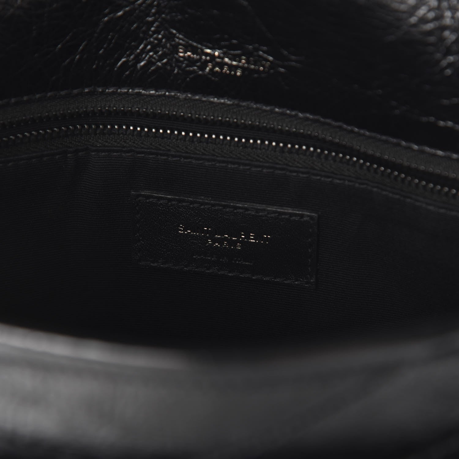 Saint Laurent Crinkled Calfskin Matelasse Monogram Medium Niki Chain Satchel Black 9 of 13