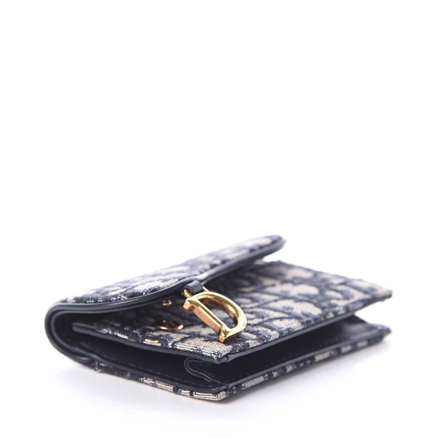 Oblique Saddle Card Holder Blue
