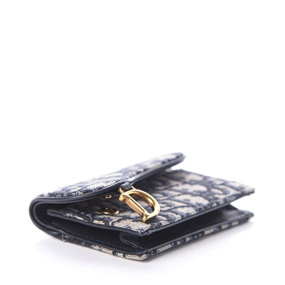 Christian Dior Oblique Saddle Card Holder Blue 3 of 5