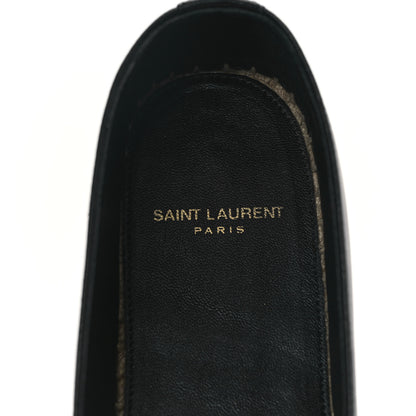Saint Laurent Lambskin Monogram Espadrilles 38 Black 7 of 9