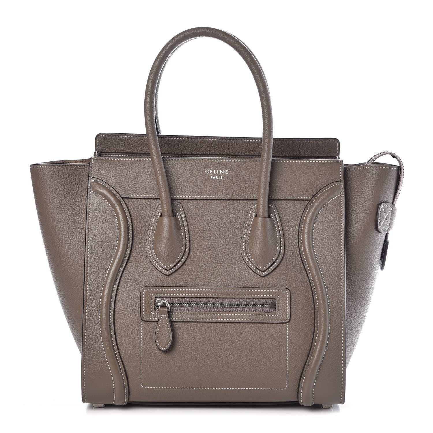 Celine Drummed Calfskin Micro Luggage Souris 1 of 8