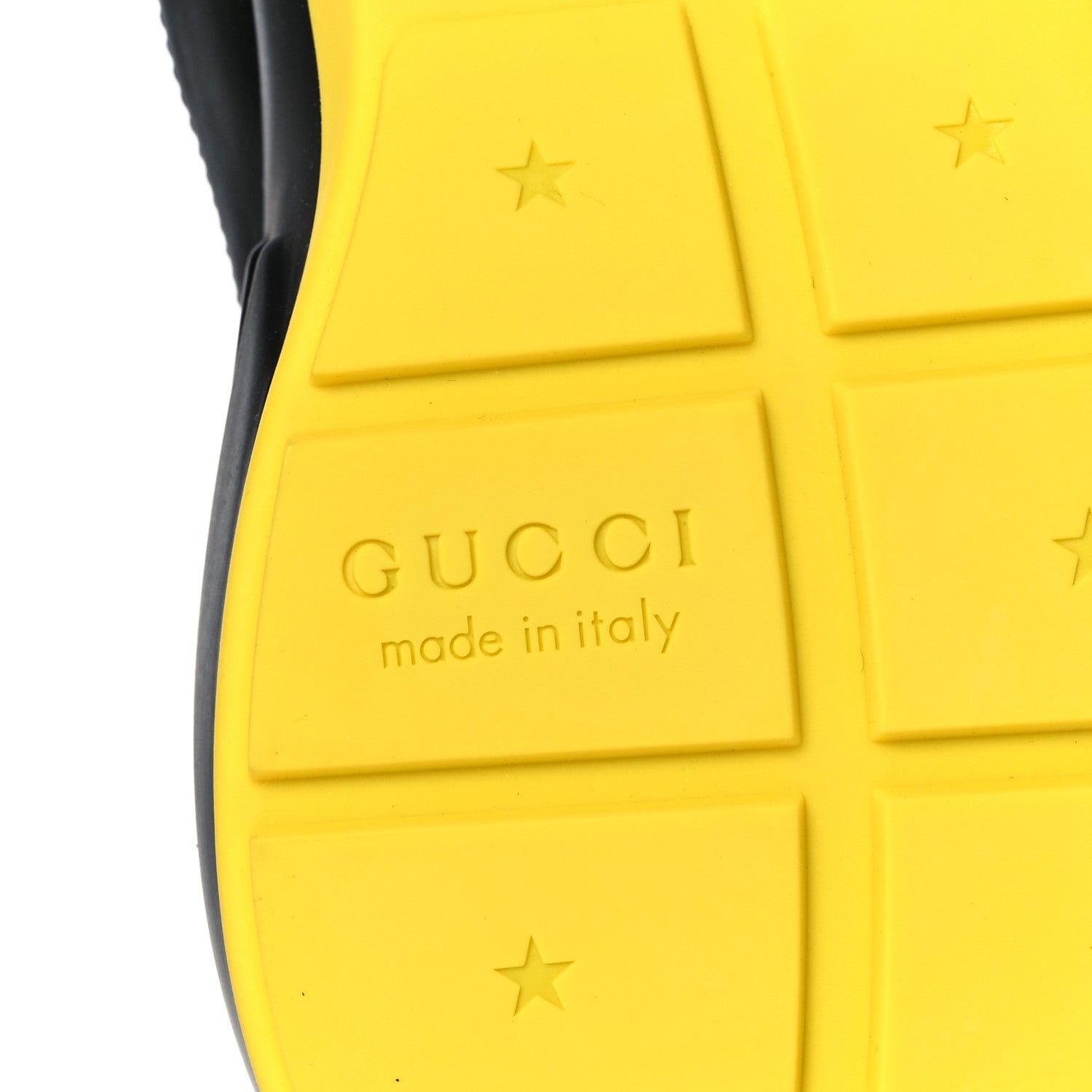 Gucci Demetra Web Mens Rhyton Cut Out Sneakers 9 Black Yellow Fluo 6 of 8