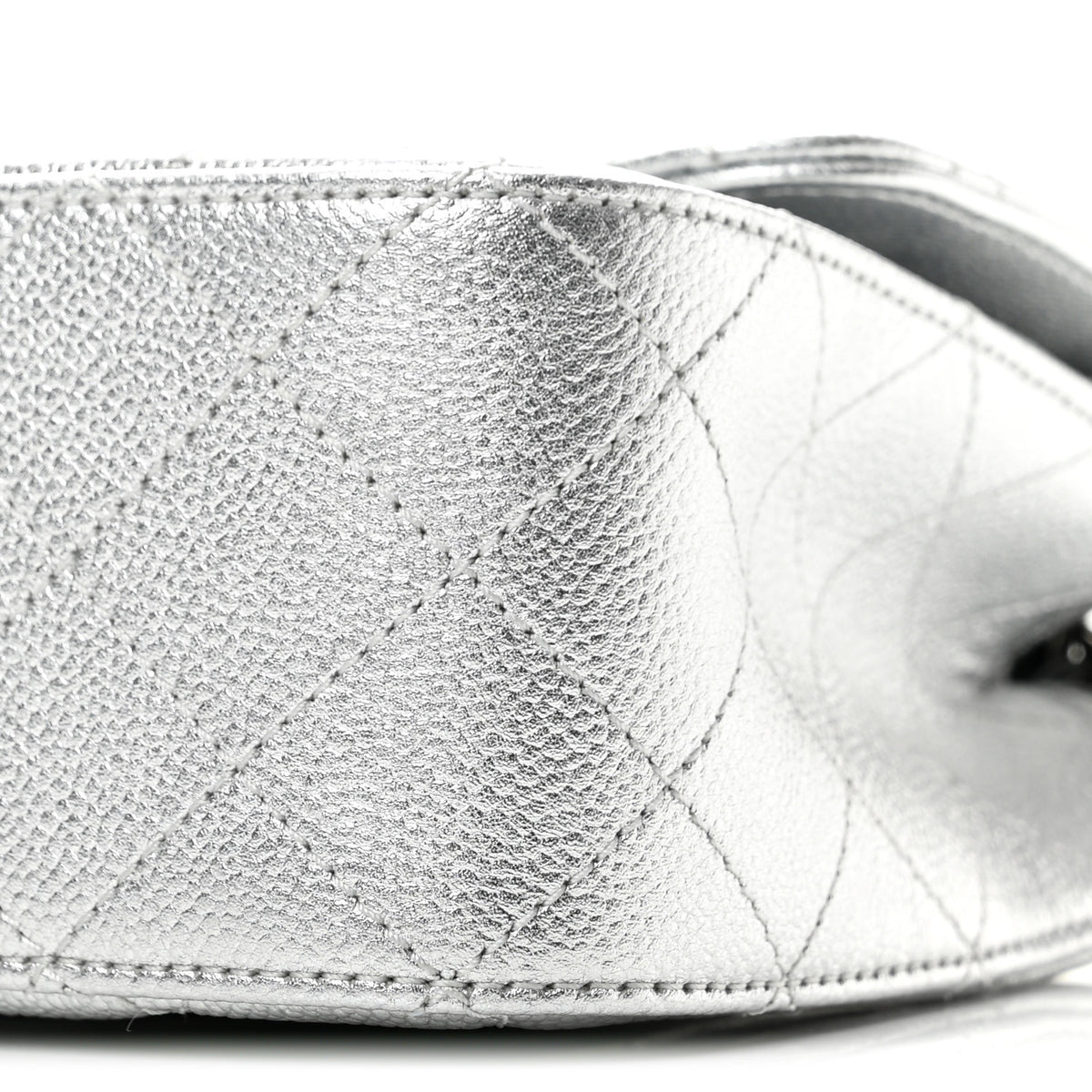 Chanel Metallic Caviar Quilted Medium CC Slide Flap Silver 10 of 12