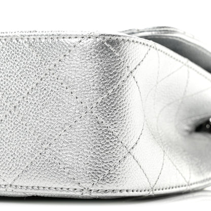 Chanel Metallic Caviar Quilted Medium CC Slide Flap Silver 10 of 12