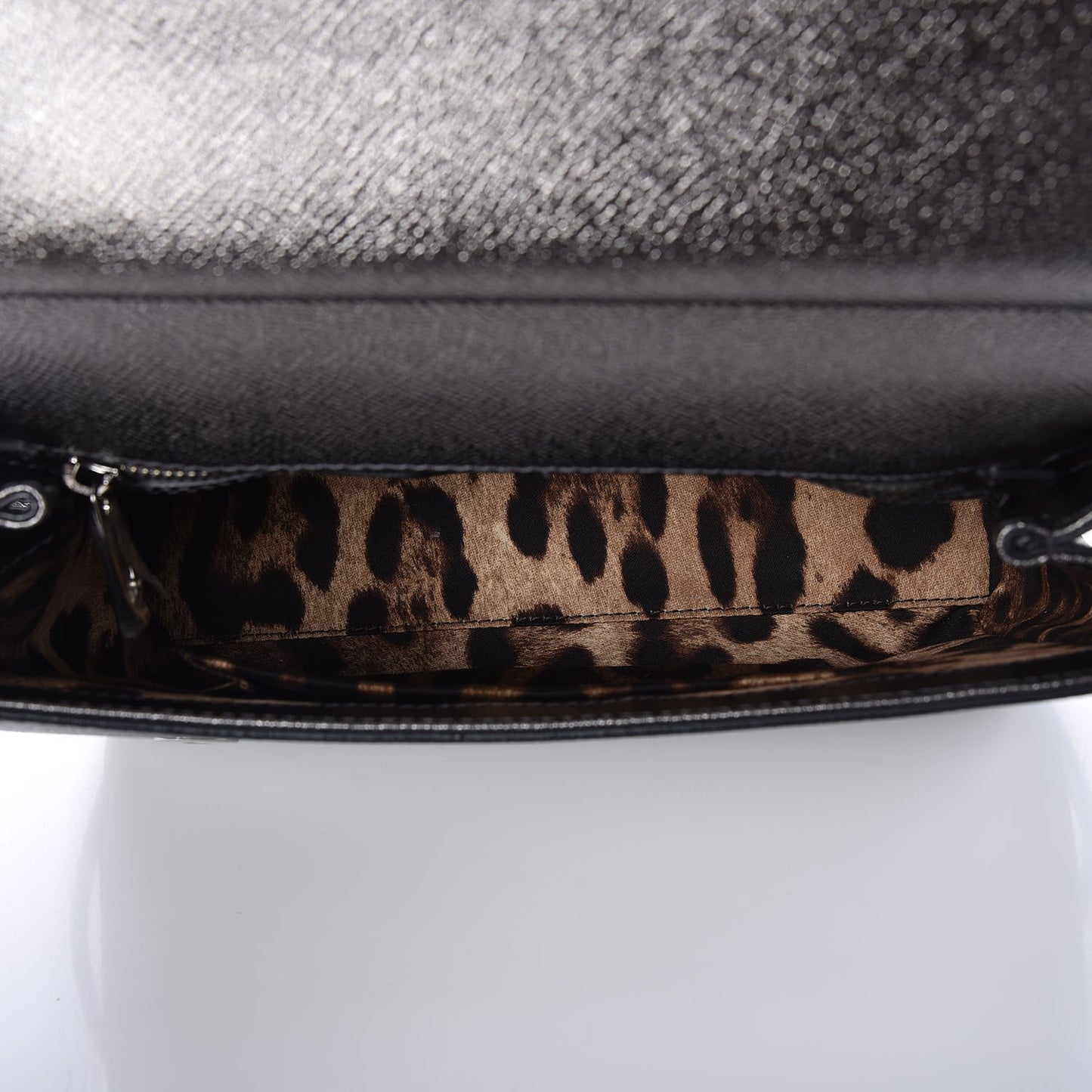 Metallic Dauphine Medium Miss Sicily Satchel Gunmetal