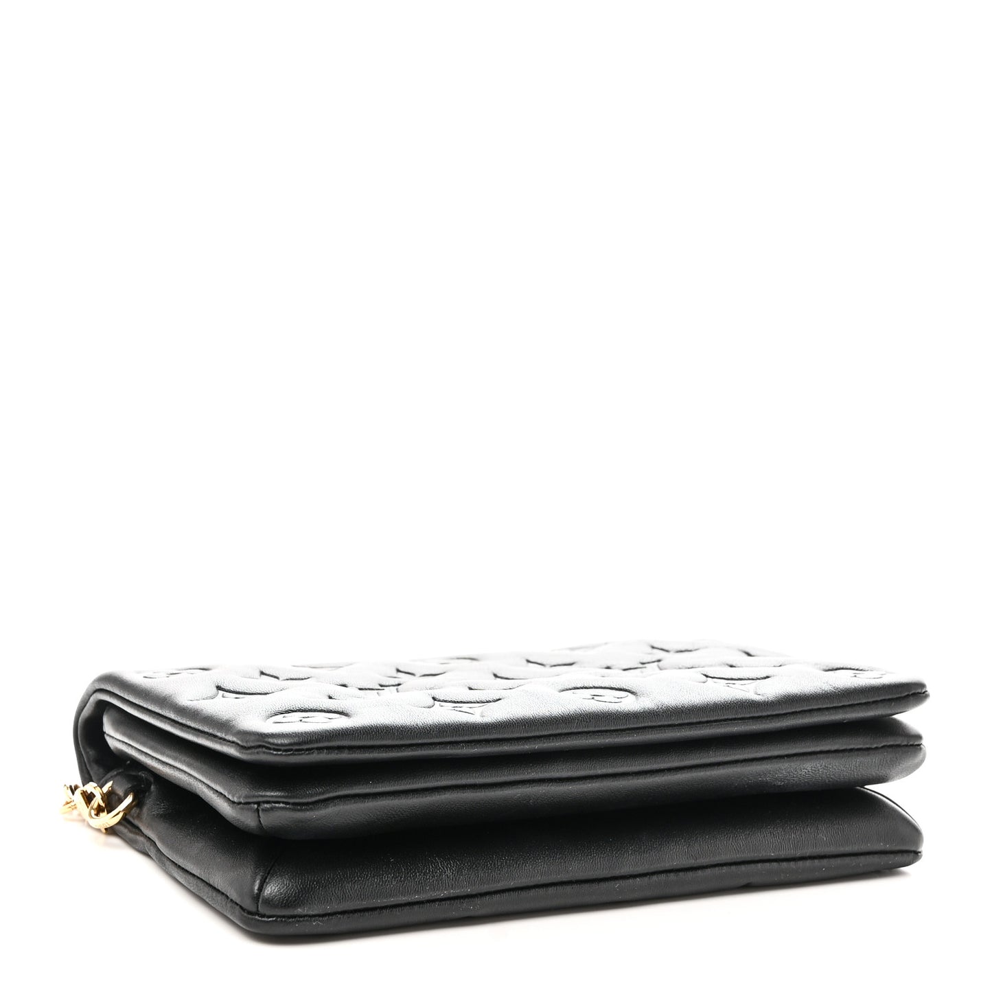 Lambskin Embossed Monogram Pochette Coussin Black