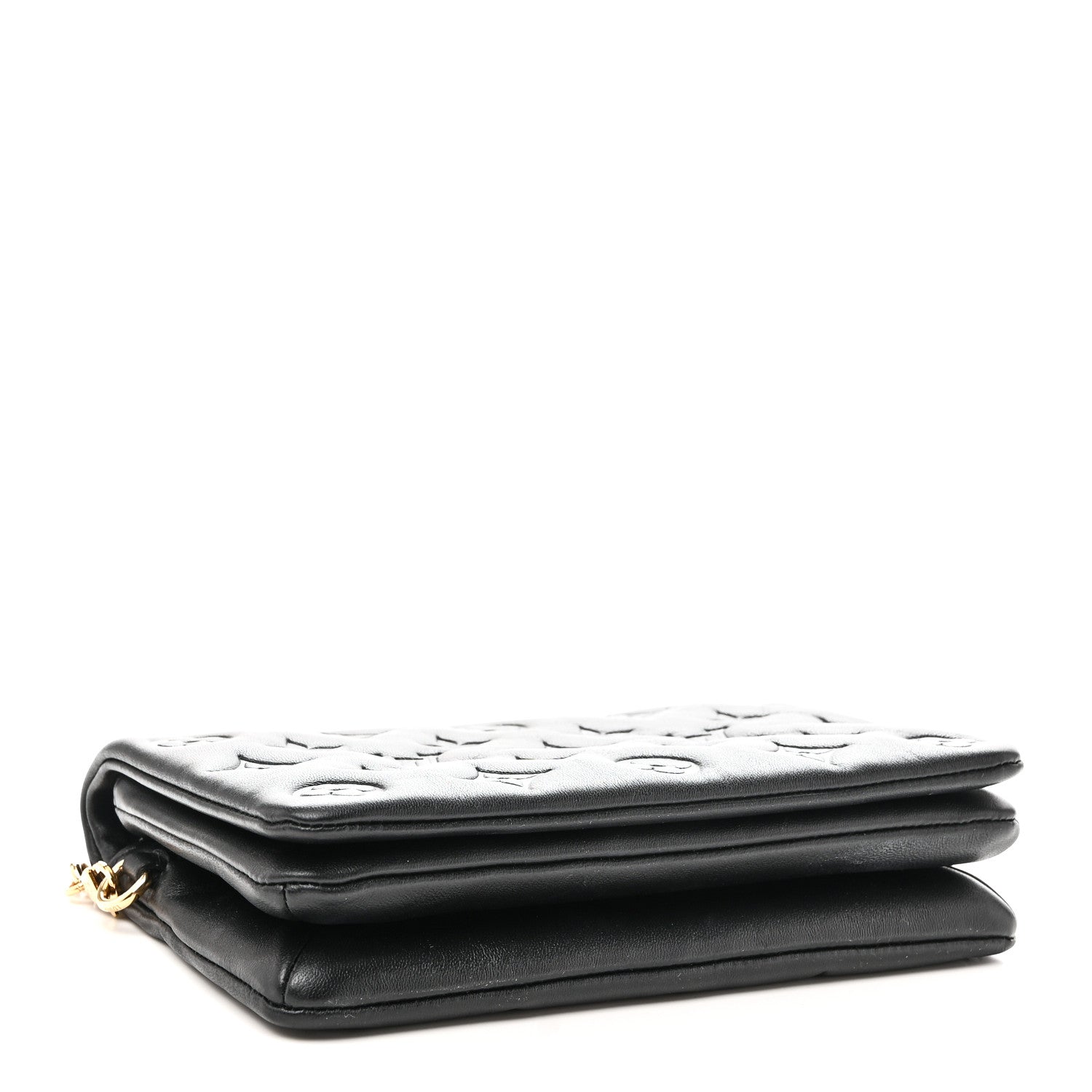 Louis Vuitton Lambskin Embossed Monogram Pochette Coussin Black 4 of 9