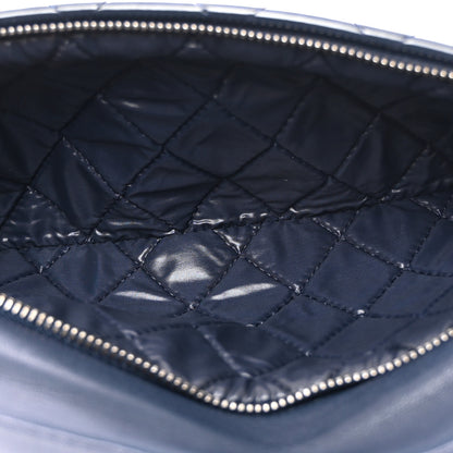 Chanel Patent Calfskin Quilted Beauty CC Clutch Dark Blue 6 of 8