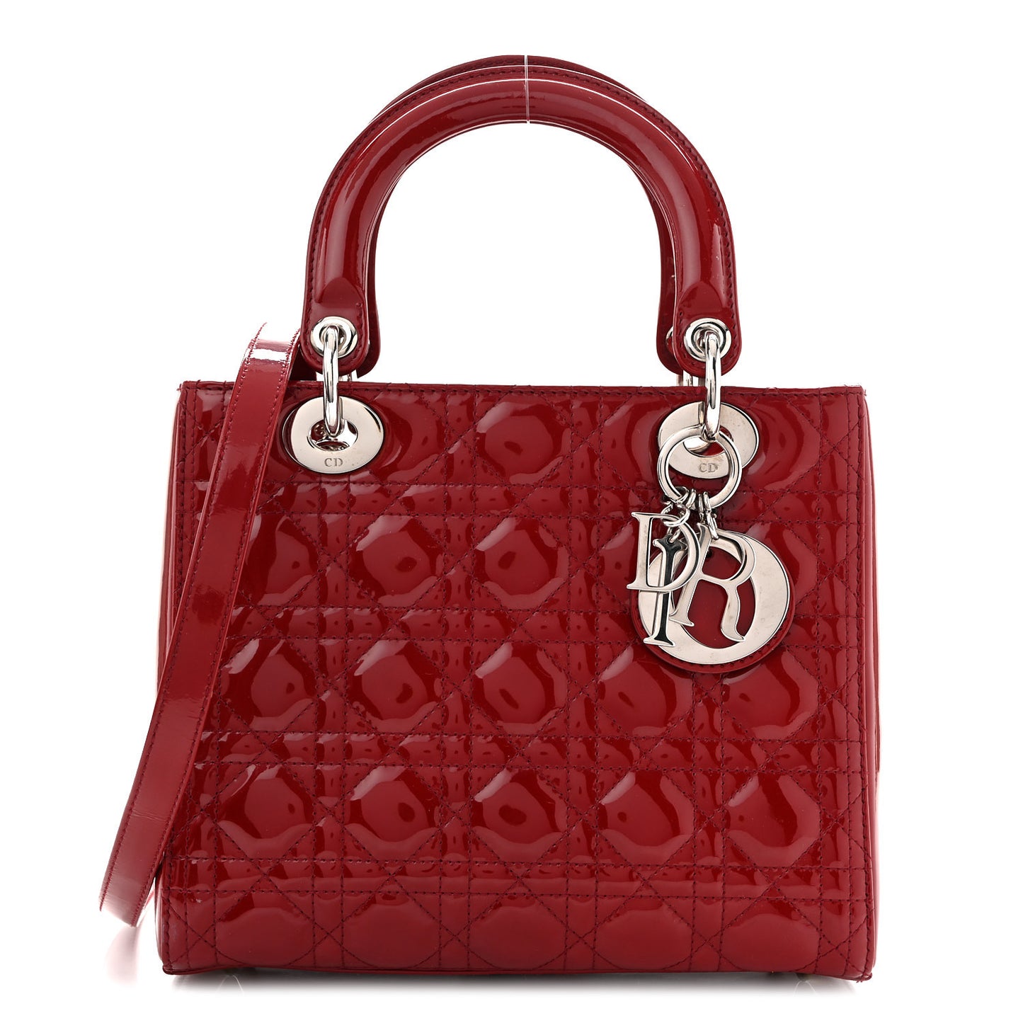 Patent Cannage Medium Lady Dior Red
