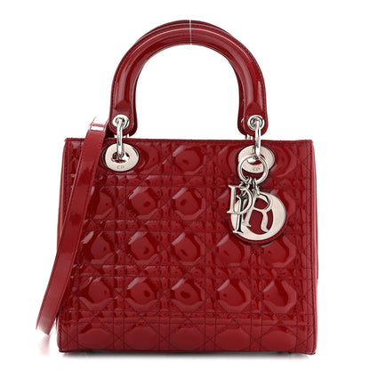 Christian Dior Patent Cannage Medium Lady Dior Red 1 of 14