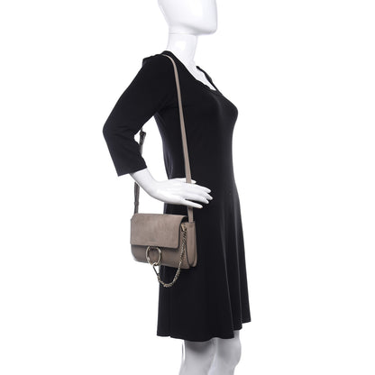 Chloe Suede Calfskin Small Faye Shoulder Bag Motty Grey 2 of 10