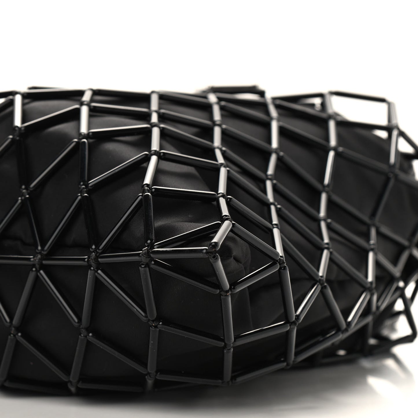 Satin Net Chain Bag Black