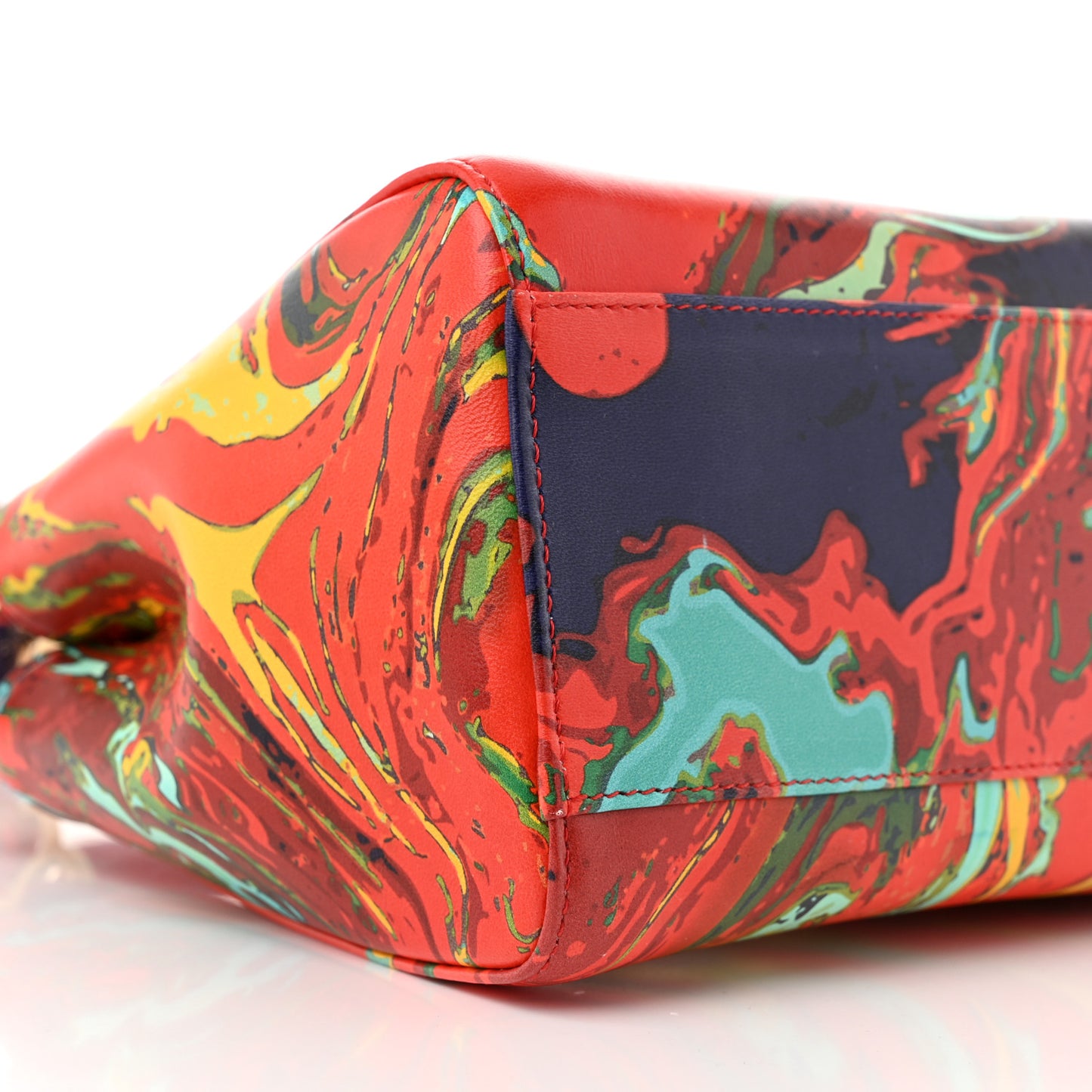 Nappa Marble Mini Peekaboo Iconic Satchel Rosso Multicolor