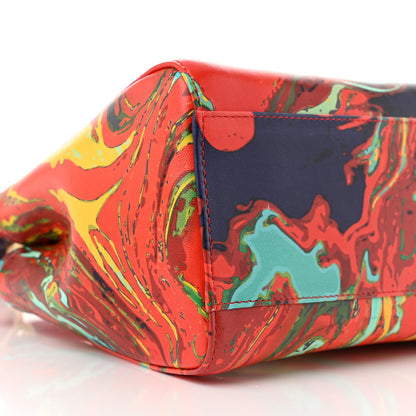 Fendi Nappa Marble Mini Peekaboo Iconic Satchel Rosso Multicolor 9 of 10